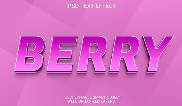 PSD berry text effect