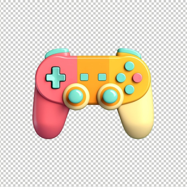 PSD-bestand Een kleurrijke gamecontroller met een roze en gele controller aan de onderkant