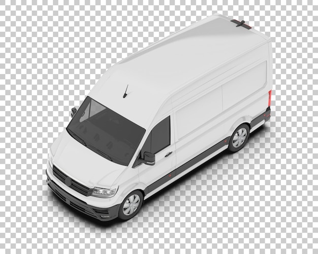 PSD psd bestelwagen mockup geïsoleerd op transparante achtergrond 3d-rendering illustratie