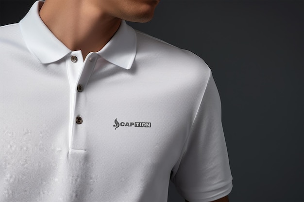 PSD psd bewerkbare borduurwerk logo effect mockup op polo shirt