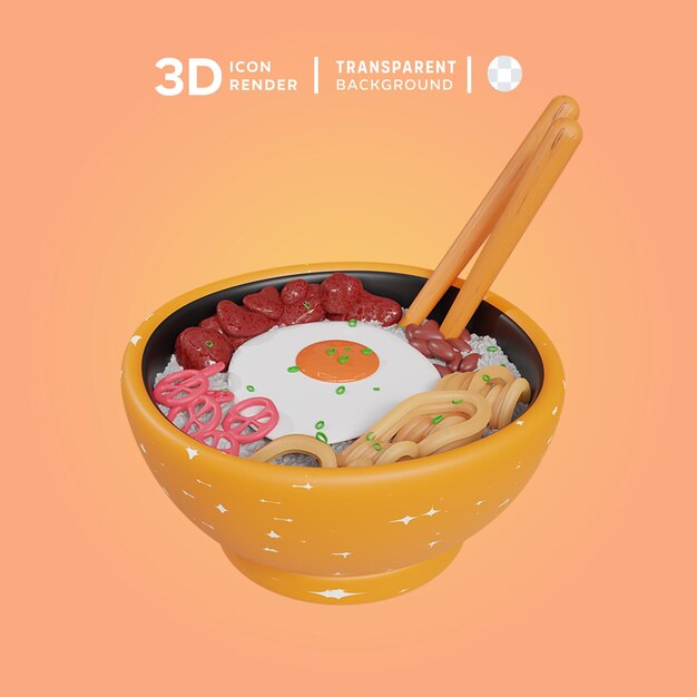 PSD psd bibimbap ilustracja 3d