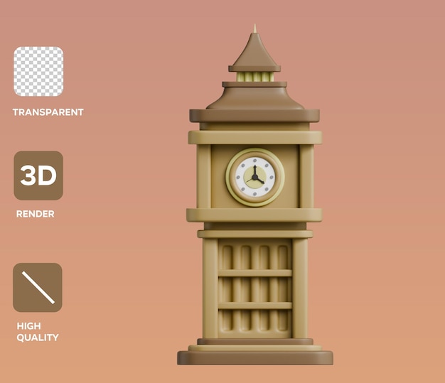 PSD Big Ben 3D object illustratie
