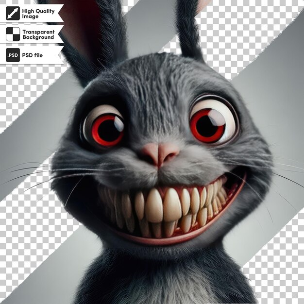 PSD psd the big scary rabbit on transparent background with editable mask layer