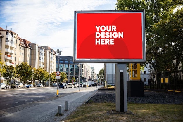 PSD psd billboard in de weg mockup