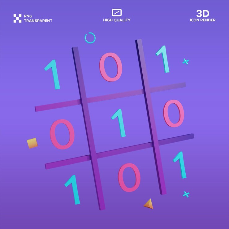 PSD psd binary code 3d illustration