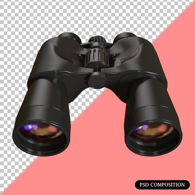 PSD render 3d isolato con binocolo psd