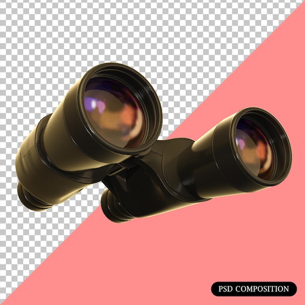 PSD render 3d isolato con binocolo psd