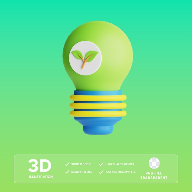 psd bio bulb 3d illustration