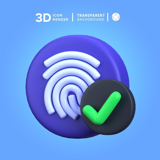 PSD illustrazione 3d della biometria psd