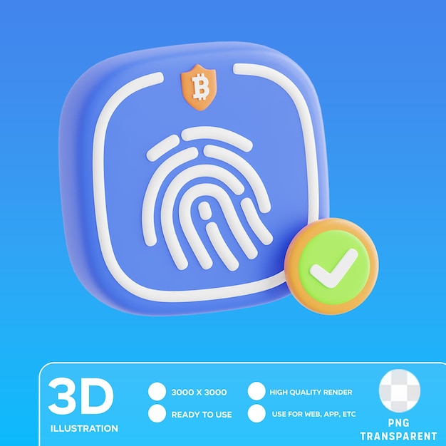 PSD psd biometrische identificatie 3d-illustratie