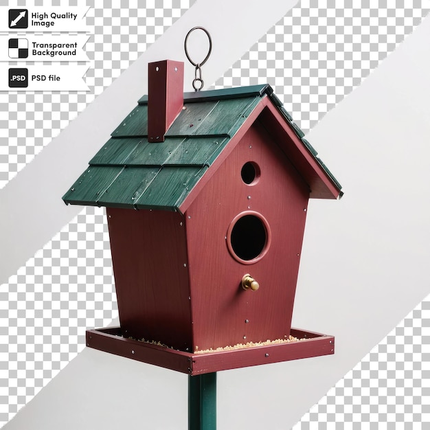 Psd bird house on transparent background with editable mask layer