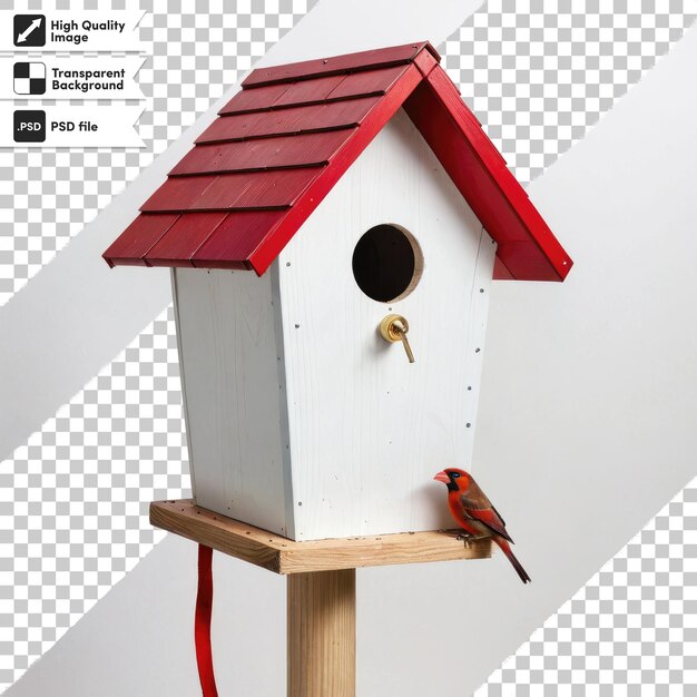 PSD psd bird house on transparent background with editable mask layer