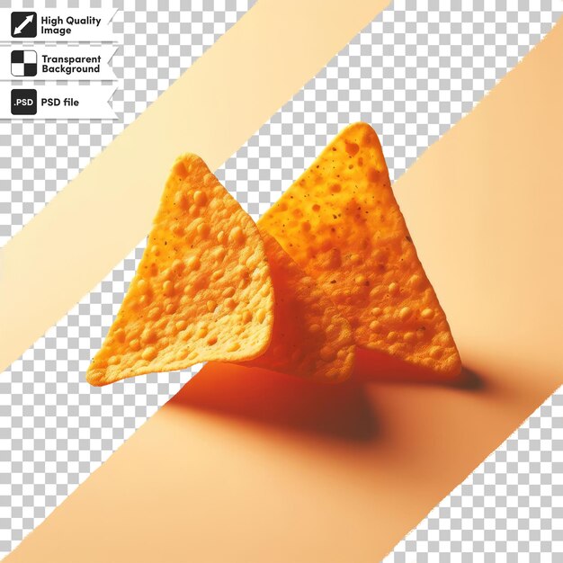 PSD psd bird s eye view of tortilla chips on a dark surface on transparent background