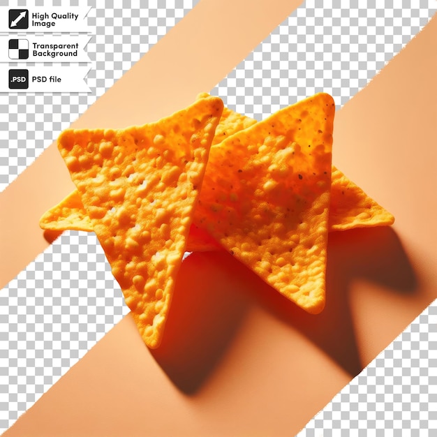 PSD psd bird s eye view of tortilla chips on a dark surface on transparent background