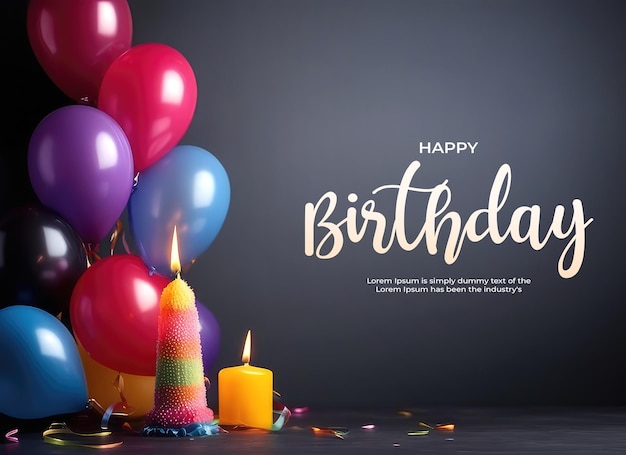 Psd birthday background banner design template