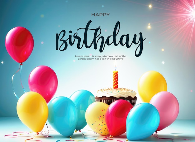 Psd birthday background banner design template