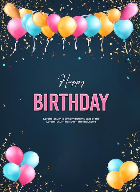 Psd birthday background banner design template