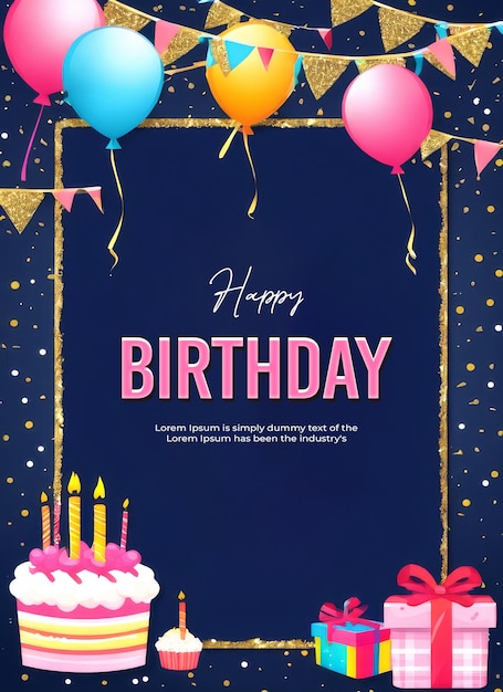 PSD 생일 배경 배너 디자인 템플릿