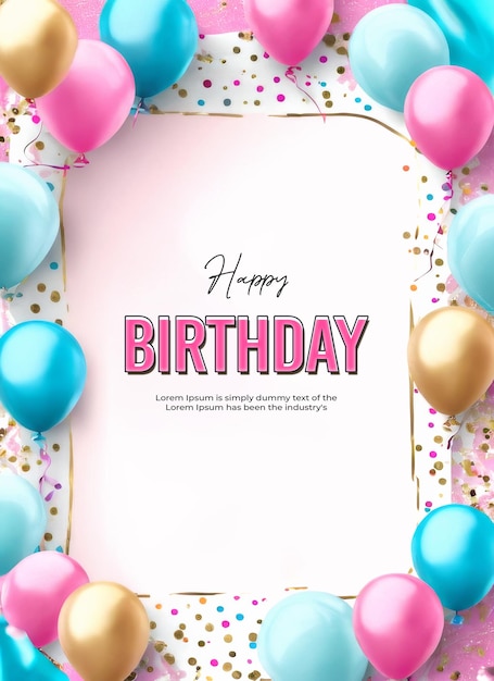Psd birthday background banner design template