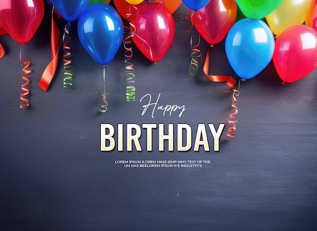 Psd birthday banner background design template