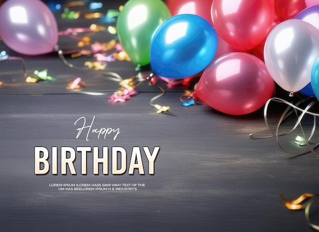 PSD modello di background design per banner di compleanno