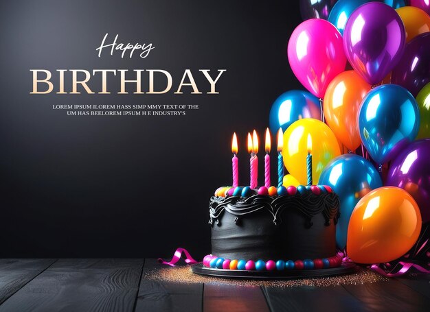 Psd birthday banner background design template