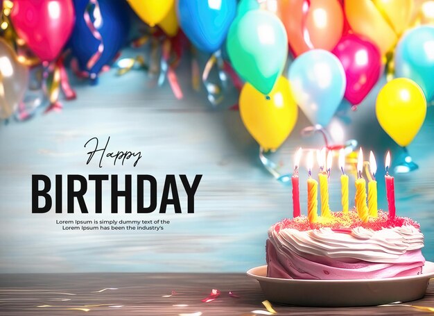 Psd birthday banner background template design