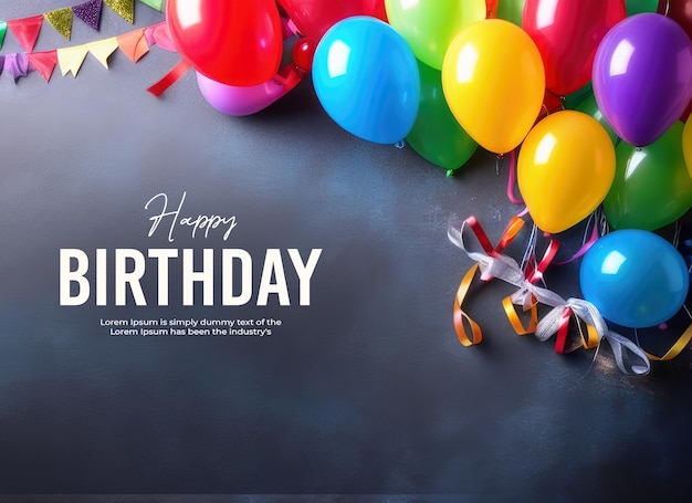 Psd birthday banner background template design