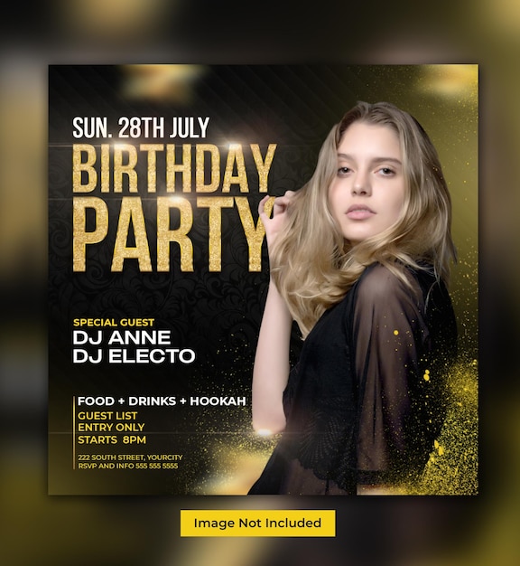 PSD psd birthday party flyer designs template