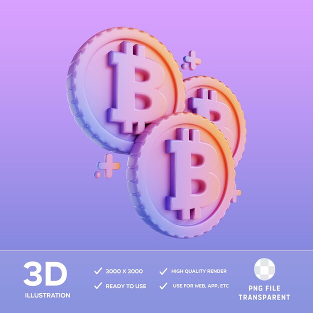 PSD bitcoin 3D Illustration