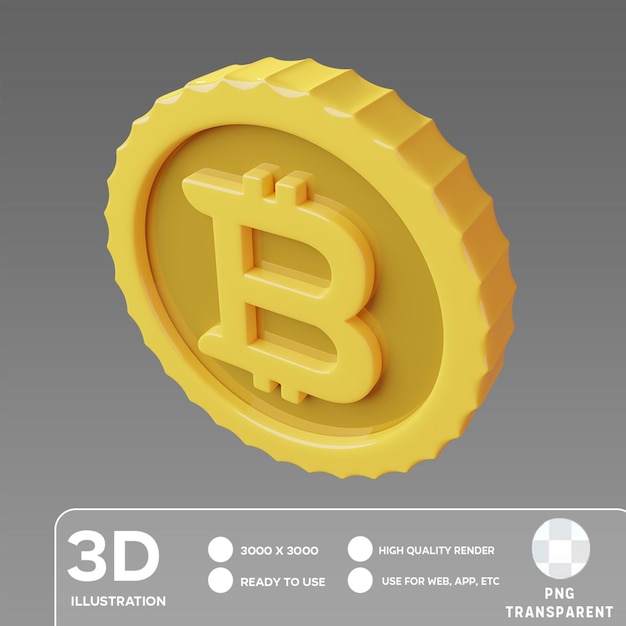 PSD psd bitcoin coin 3d illustration