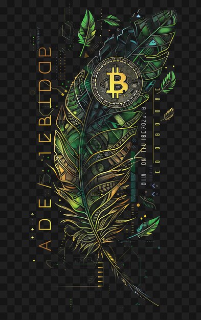 Psd bitcoin and cryptocurrency art discover neon posters banners flyers for tshirt design collage