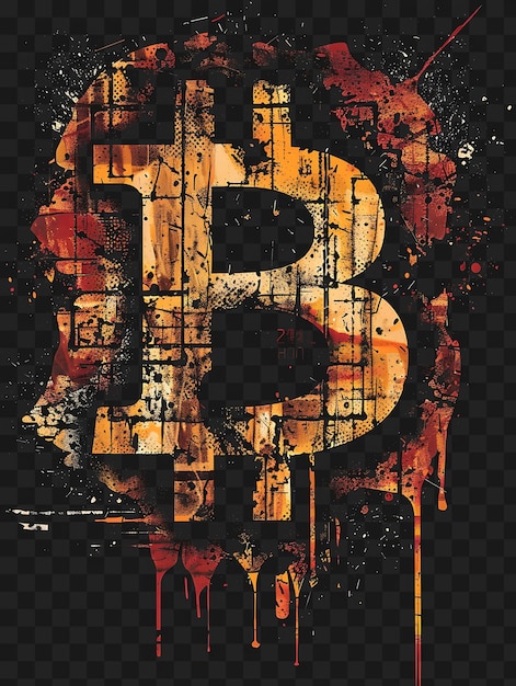 PSD psd bitcoin i kryptowaluta art discover neon postery banery flyery dla t-shirt design collage