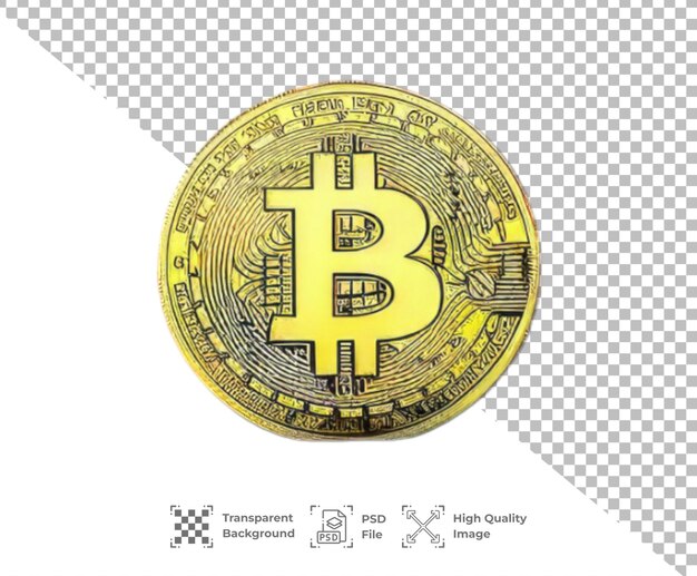 PSD psd bitcoin trading coin isolated on transparent background