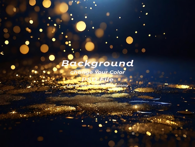PSD psd black background abstract glitter lights gold and black bokeh background black texture dark