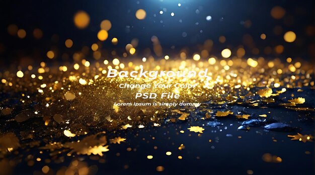 PSD psd black background abstract glitter lights gold and black bokeh background black texture dark