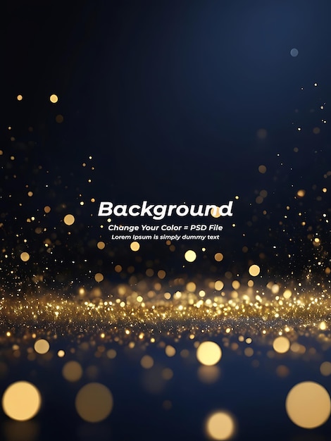 Psd black background abstract glitter lights gold and black bokeh background black texture dark