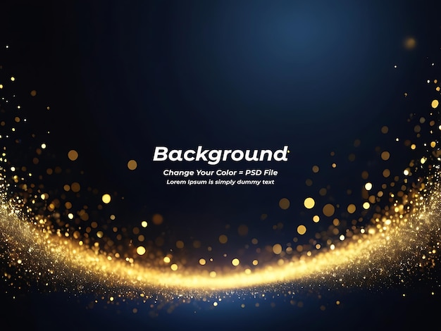 Psd black background abstract glitter lights gold and black bokeh background black texture dark