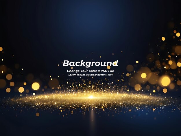 Psd black background abstract glitter lights gold and black bokeh background black texture dark