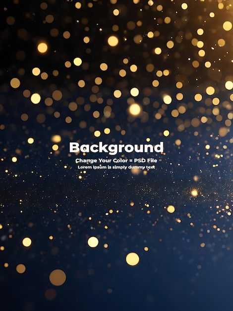 Psd black background abstract glitter lights gold and black bokeh background black texture dark