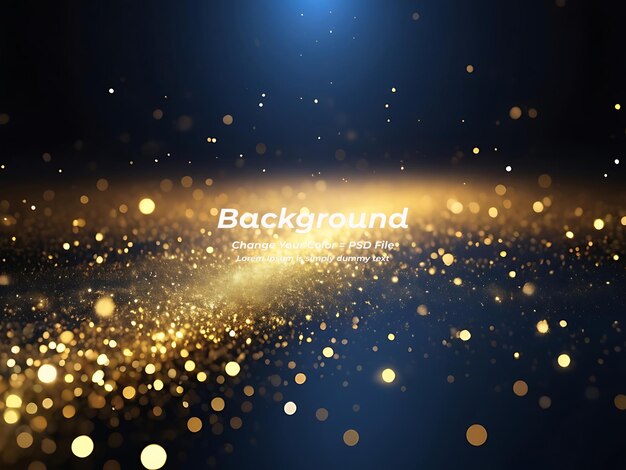 Psd black background abstract glitter lights gold and black bokeh background black texture dark