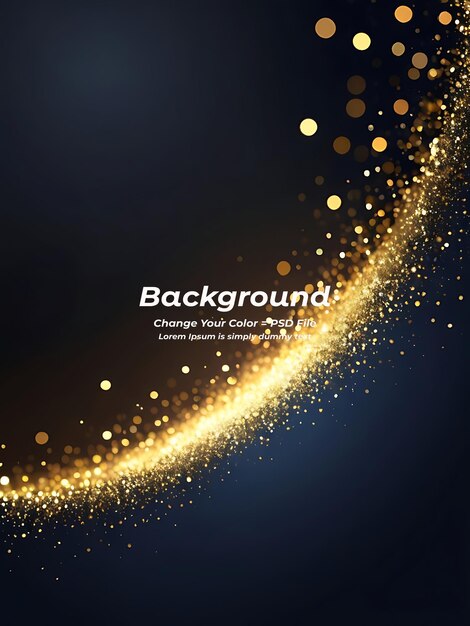 Psd black background abstract glitter lights gold and black bokeh background black texture dark