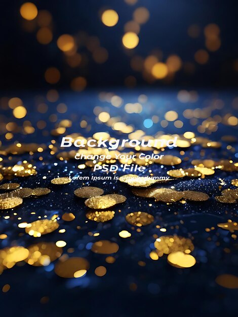 PSD psd black background abstract glitter lights gold and black bokeh background black texture dark