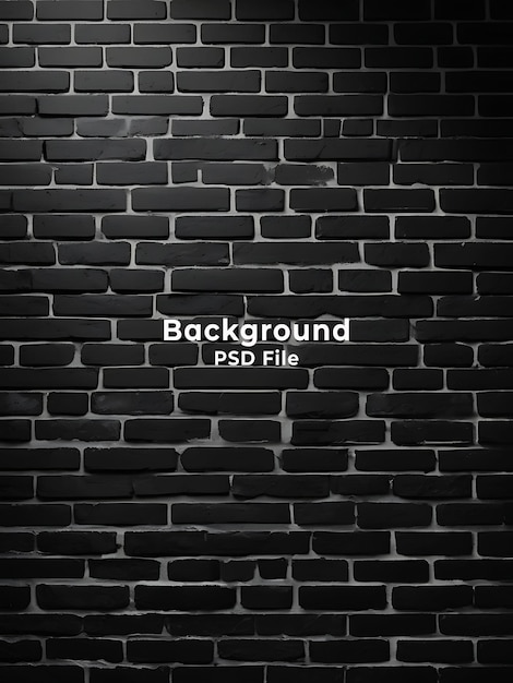 PSD psd black brick wall panoramic grunge background wide old black wall texture brickwork dark