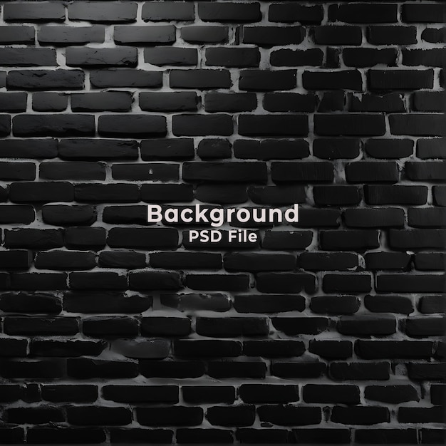 PSD psd black brick wall panoramic grunge background wide old black wall texture brickwork dark