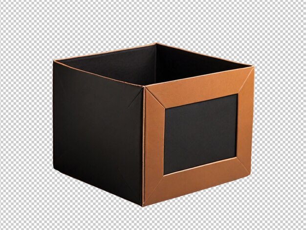 PSD psd of a black brown box on transparent background