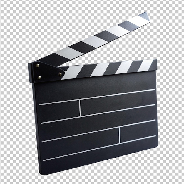 Psd of black clapper board on transparent background