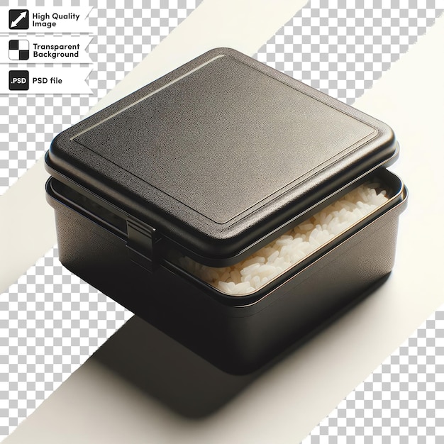 PSD psd black food container on transparent background