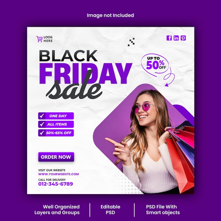PSD psd black friday fashion social media post design