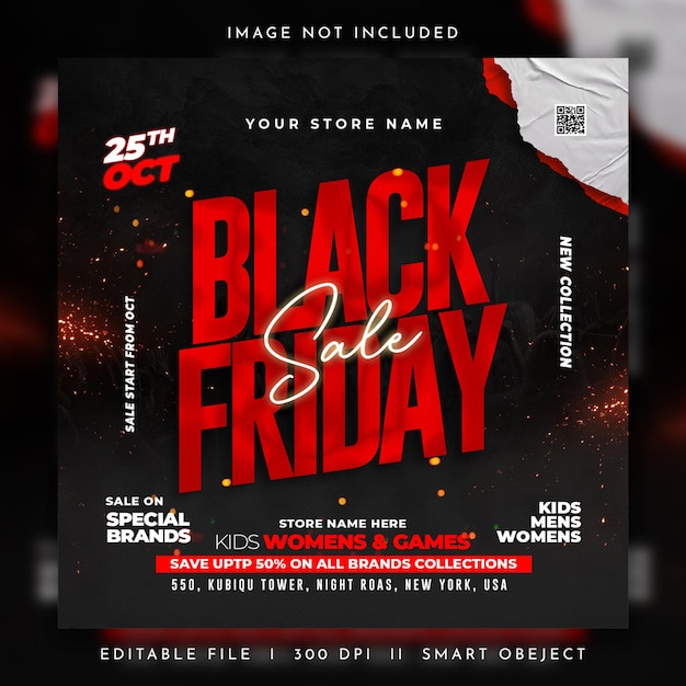 PSD psd black friday sale flyer design template